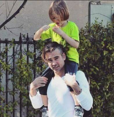 Henry Farrell with his father Colin Farrell